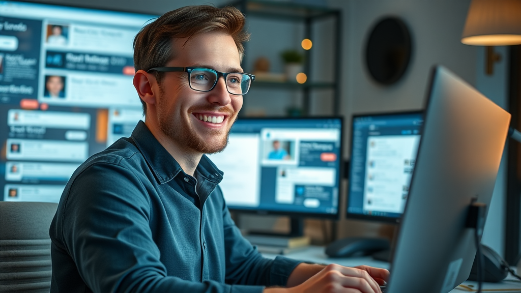 brand reputation building social media manager monitoring positive comments and crafting posts to boost good brand reputation
