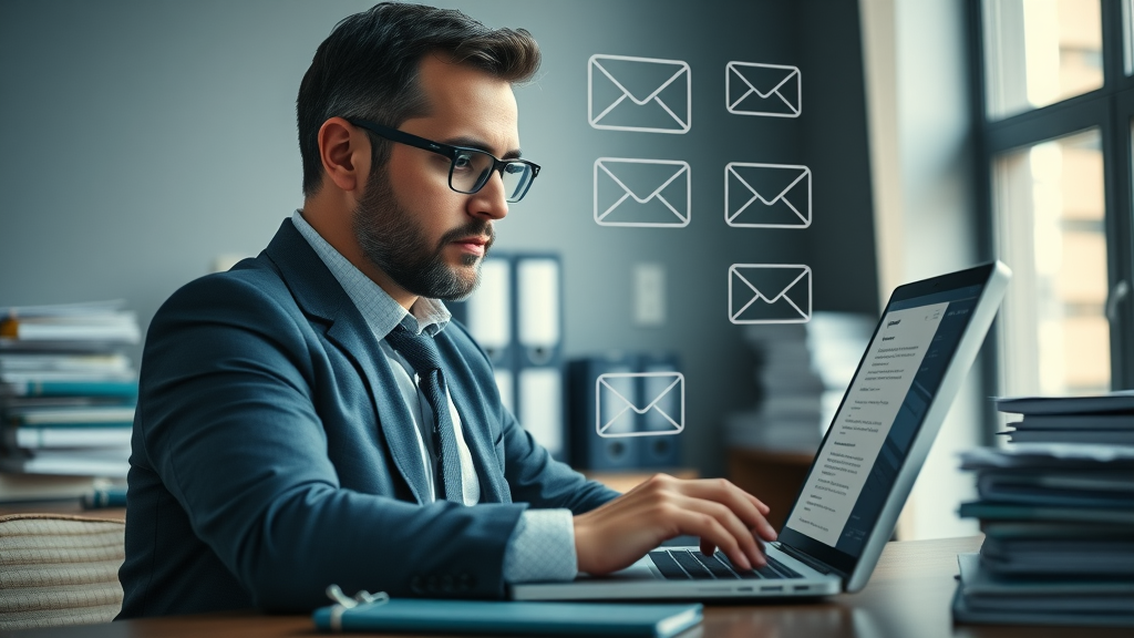 email marketing for law firms: lawyer crafting personalized legal newsletter