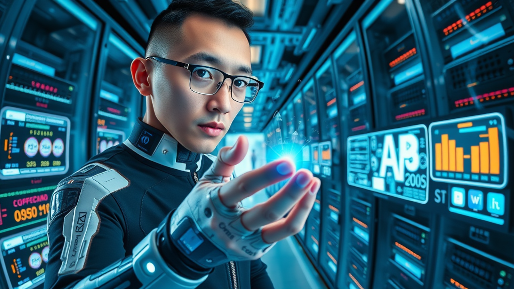 ai driven online ad marketer manipulating holographic ad placements in advanced data center