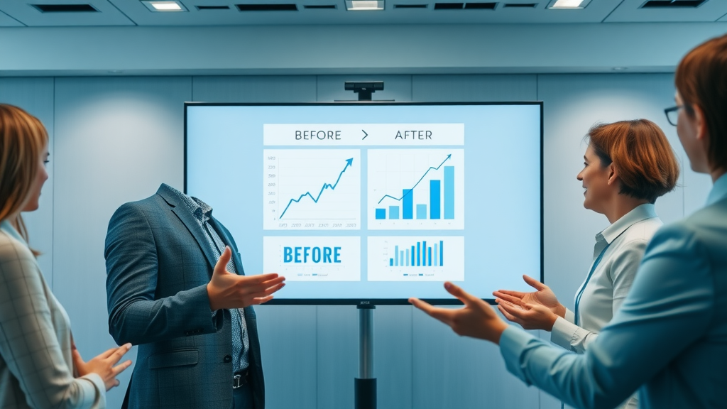 brand consultants presenting timelines of reputation management case studies