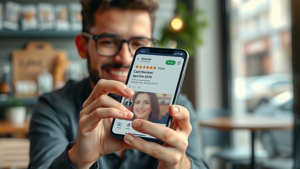 local customers leaving positive online review for Google Business profile