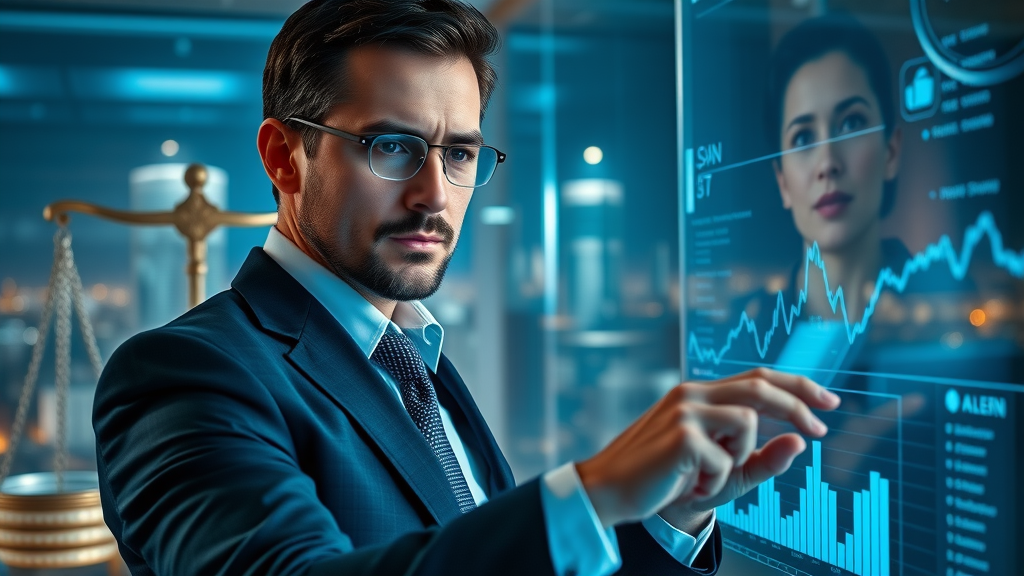 legal marketer analyzing content marketing dashboard for law firm