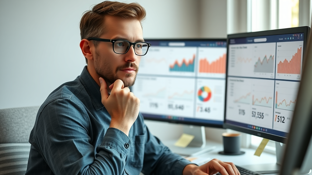 digital ad optimization marketer analyzing A/B test results for landing page conversions