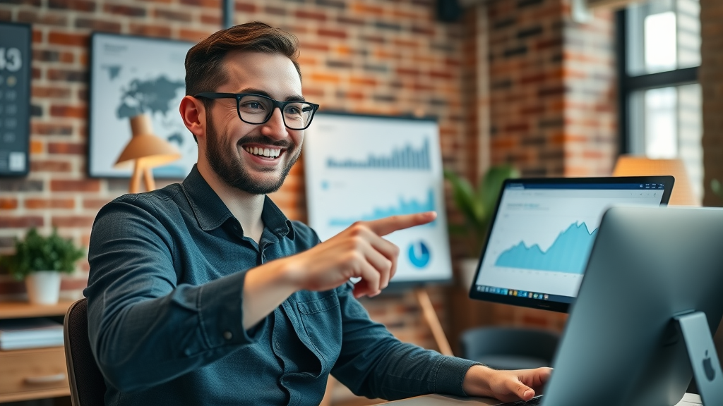 digital marketing customer engagement local business owner reviewing engagement statistics