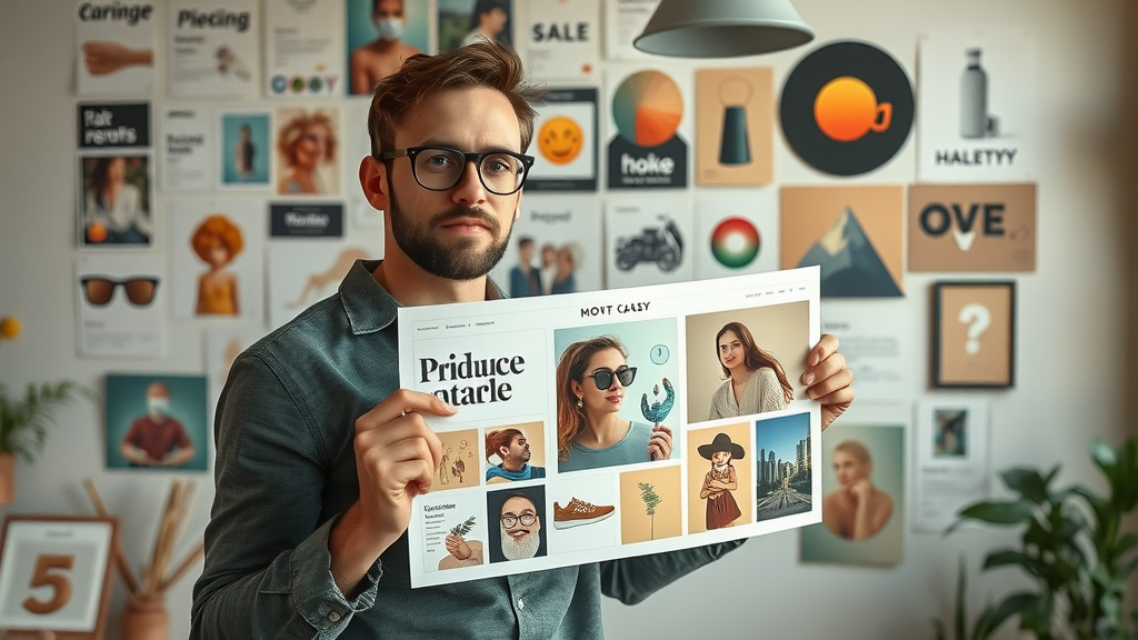 entrepreneur developing brand identity through moodboard samples