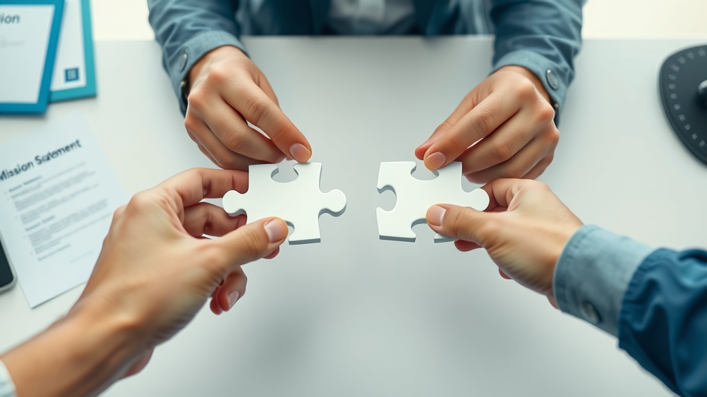 symbolic brand puzzle pieces for business brand voice and mission statement