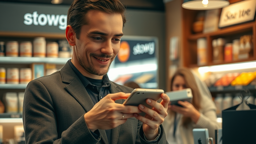 customer providing feedback via digital survey after purchase, collecting customer feedback