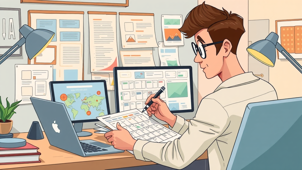 content creator developing blog posts and video content for digital marketing strategy