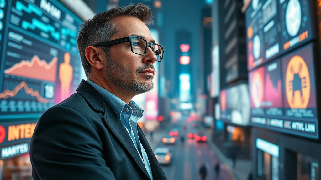visionary strategist observing the future of AI and automation in content marketing tools