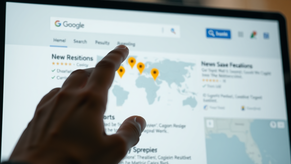 digital search results screen with three highlighted map locations, Google 3 Pack Ranking in Local Search