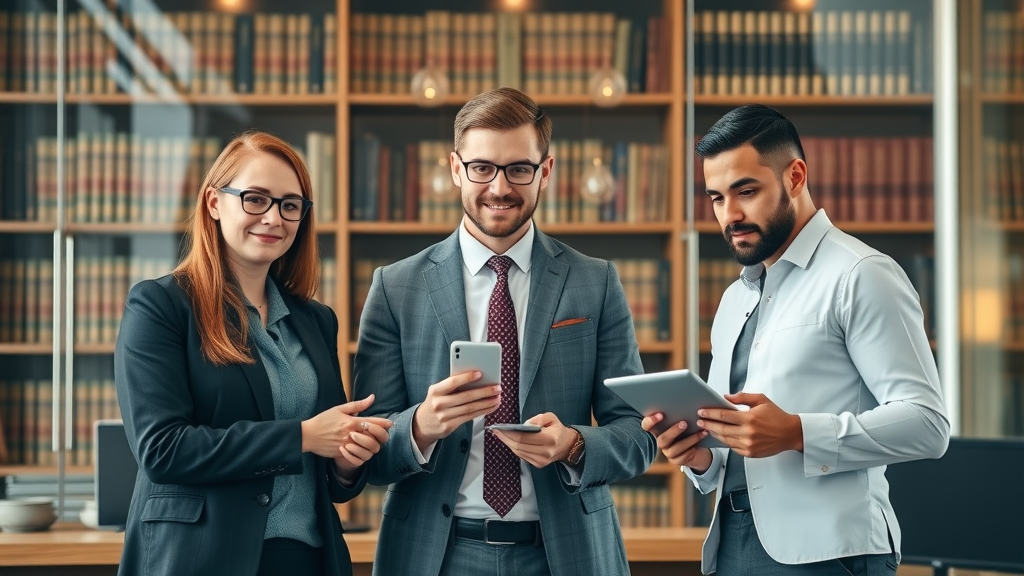 law firm team using social media management tools