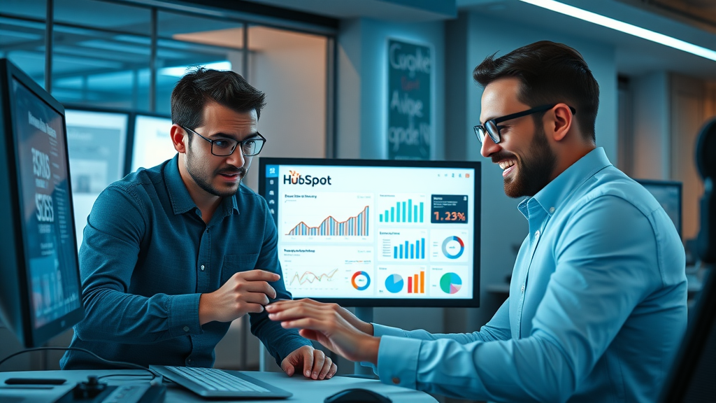 marketing team using HubSpot content marketing tool dashboard