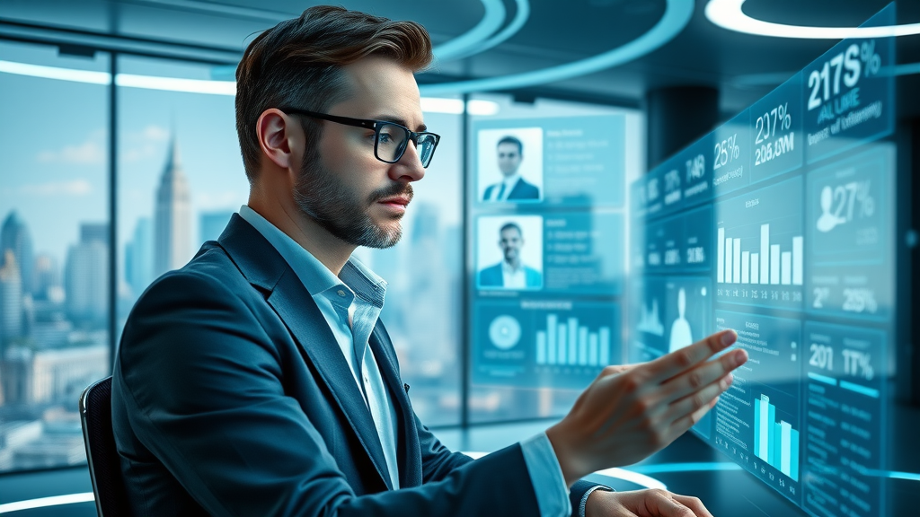 marketing manager reviewing influencer marketing tactics influencer profiles dashboard
