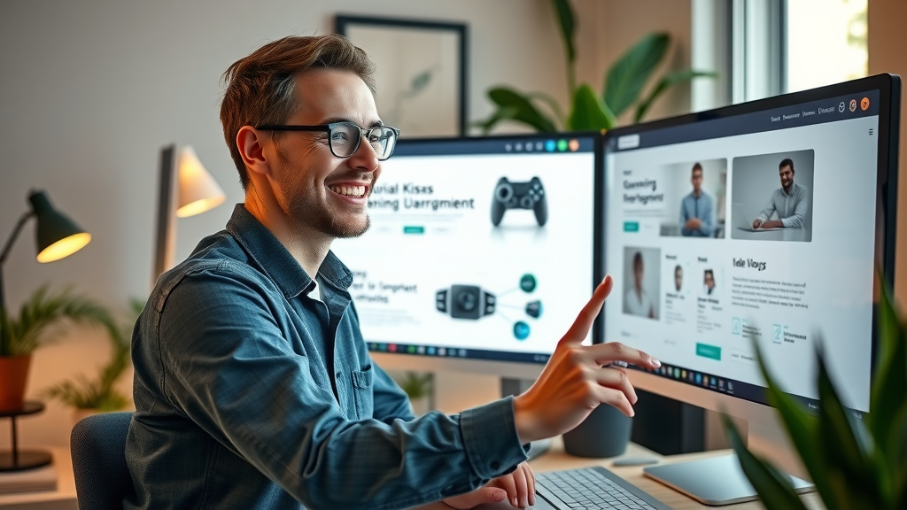 web designer analyzing a dynamic landing page layout to support ad optimization
