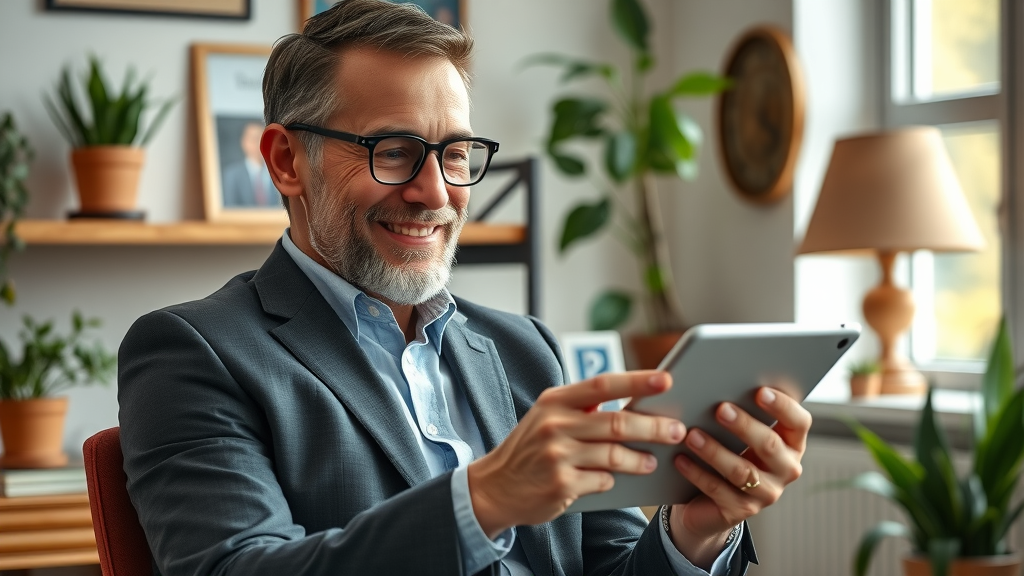 business owner reviewing updated business listing profiles and achieving trust through business listing management best practices