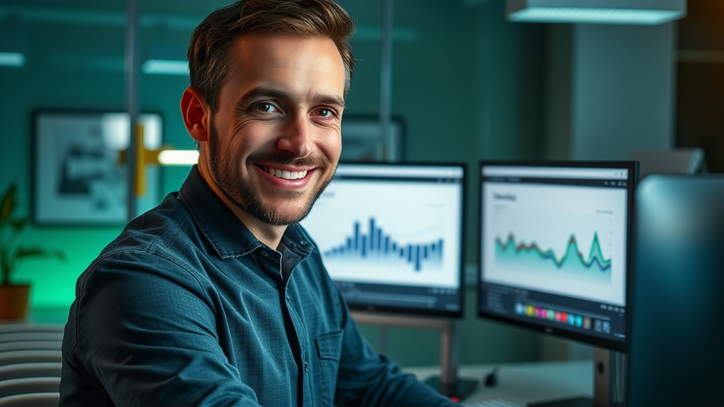Digital advertiser showcasing A/B test results to optimize ad ROI