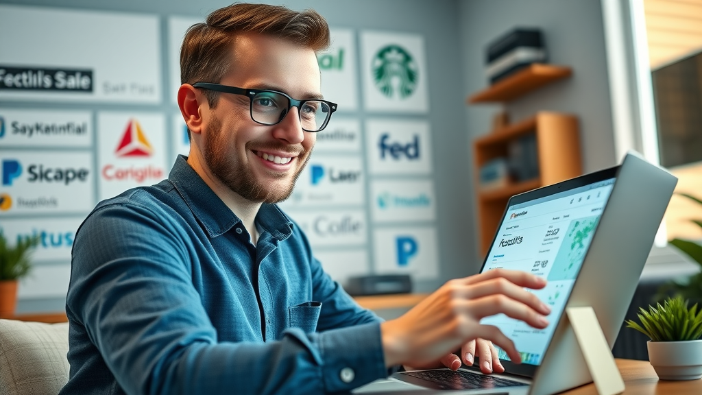 local seo strategy: marketer analyzing local search results, laptop displaying business profile and digital metrics