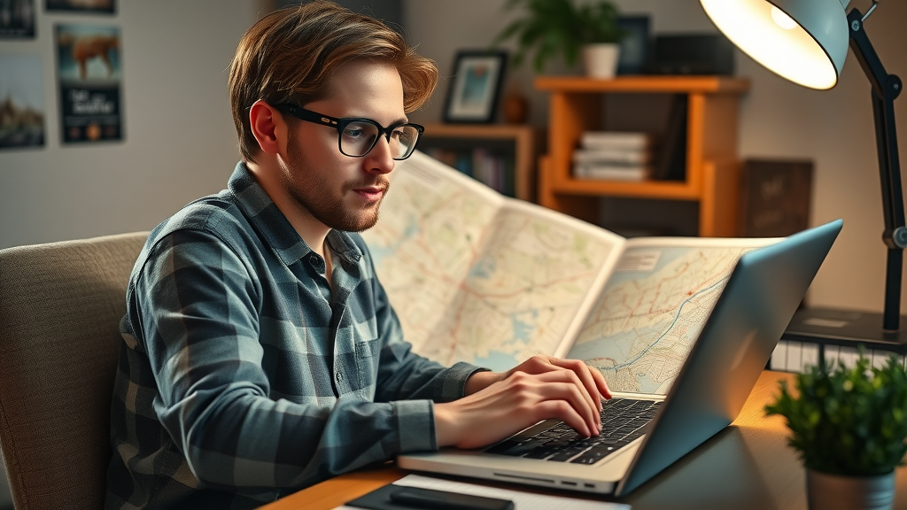 enthusiastic local blogger creating content and using google maps for local seo strategies