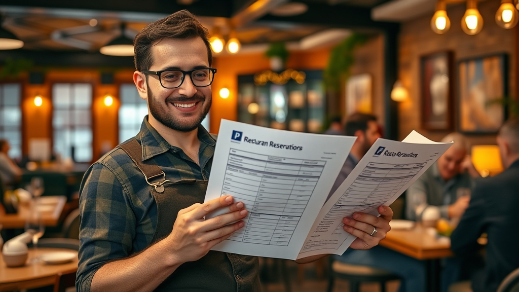 email marketing local customers happy restaurant owner with full reservation list