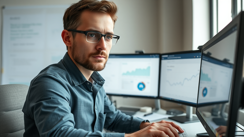 SEM specialist optimizing Google Ads keywords and bids for better ROI