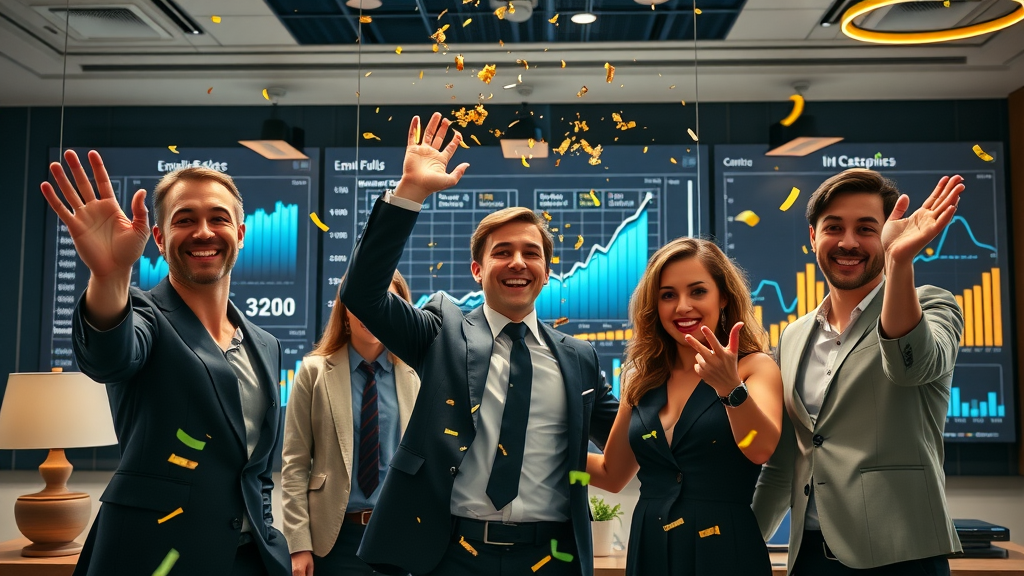 successful law firm celebrating email campaign results