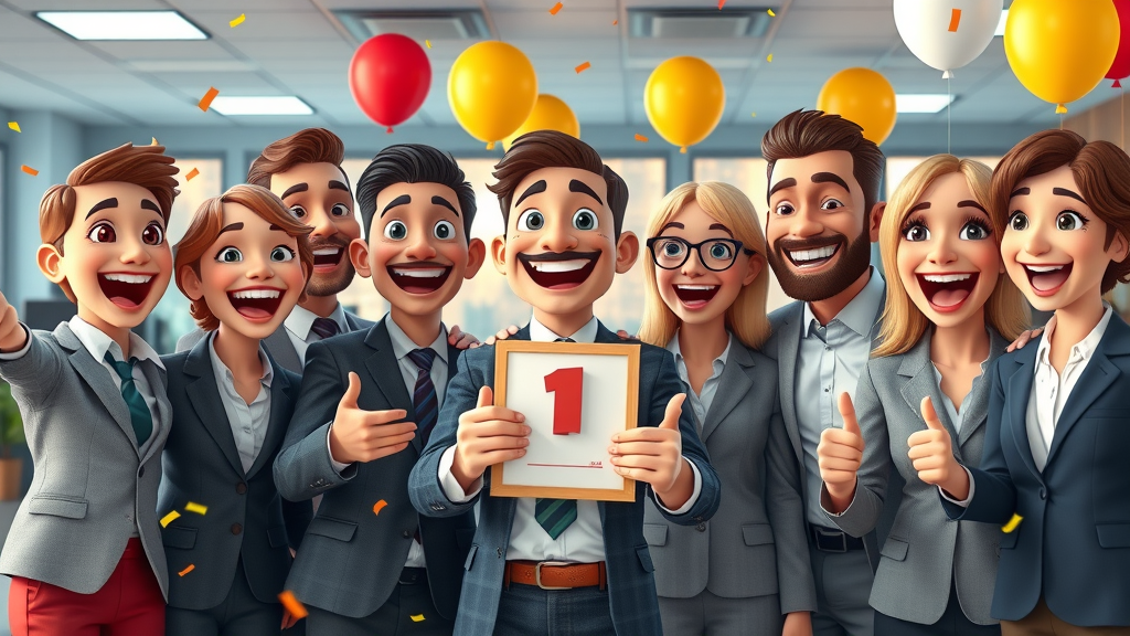 customer retention online business team recognizing achievements with awards