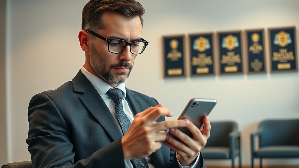 Lawyer updating Google Business Profile as part of lawyer website optimization for local search