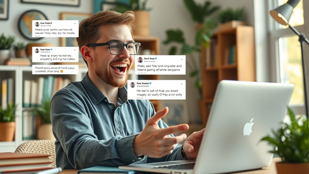 online authority building: young entrepreneur streaming live Q&A to engage online audience