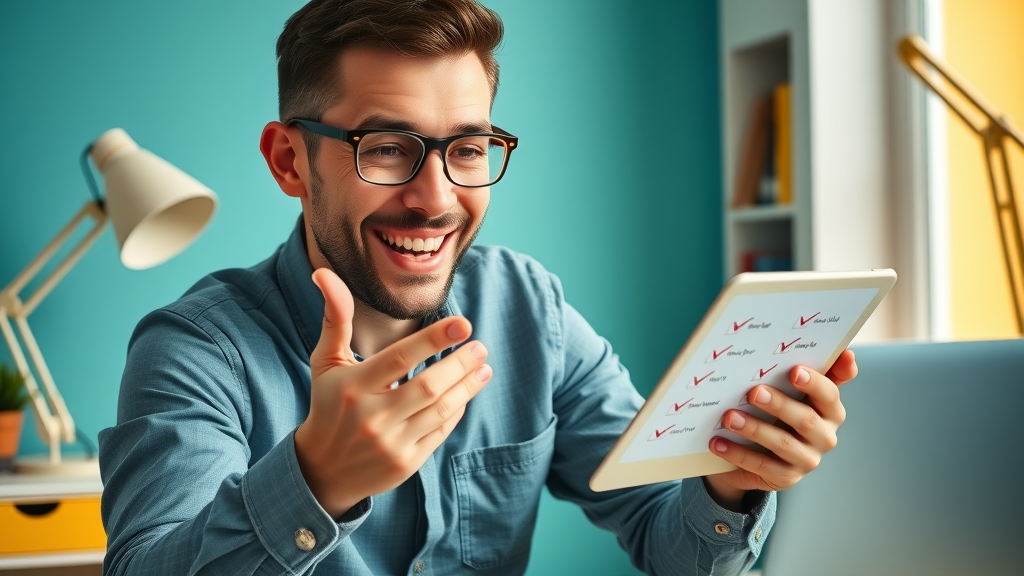Marketer checking digital engagement checklist, optimizing customer experience strategy