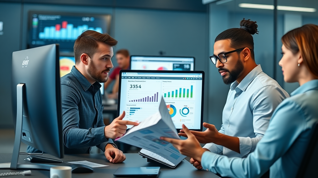 digital marketing team analyzing audience targeting and segmentation for online ad optimization