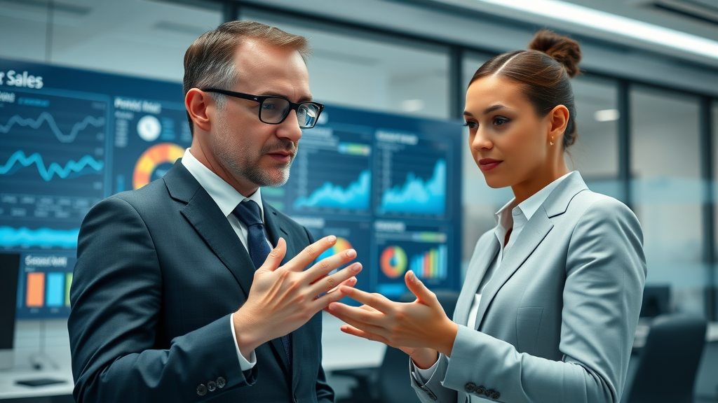 customer retention online professionals analyzing online sales data in a modern office