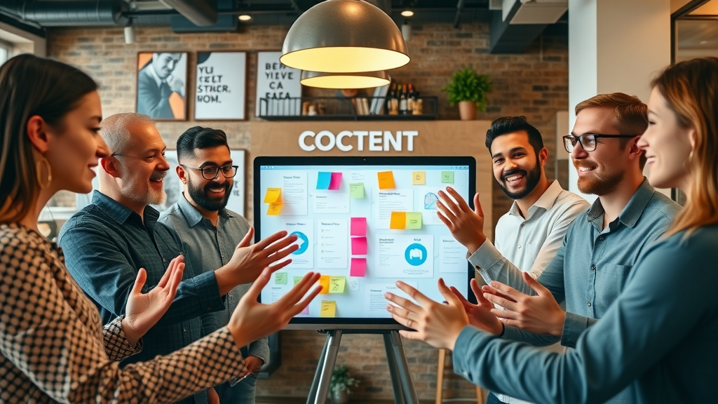 content marketing tips brainstorming effective content ideas digital board flowcharts strategy session
