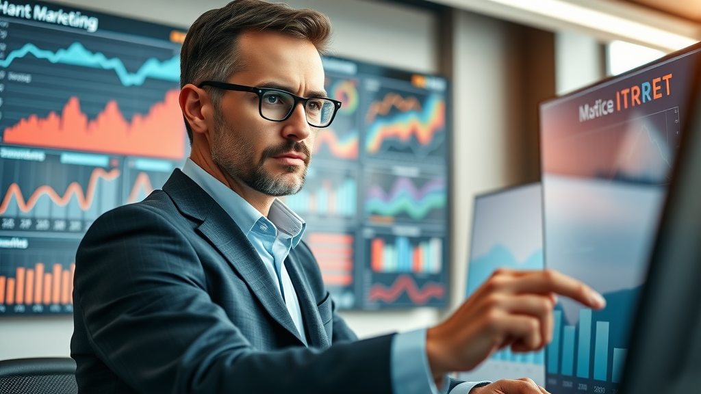 informative digital marketing dashboard analyzing data trends, content marketing for customer growth