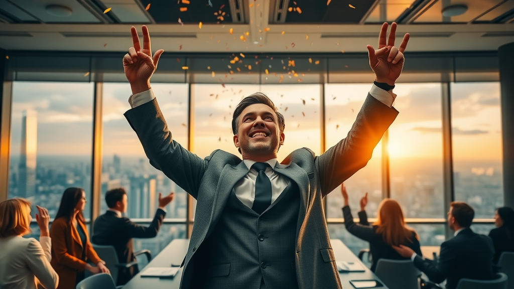 Target Audience Identification: Executives Celebrating Marketing Success