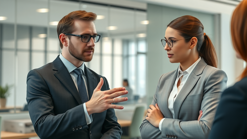 Modern law firm office with attorneys collaborating on lawyer website optimization