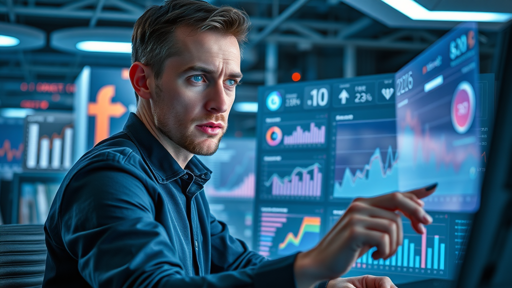 focused analyst reviewing content analytics using Google Analytics content marketing tool