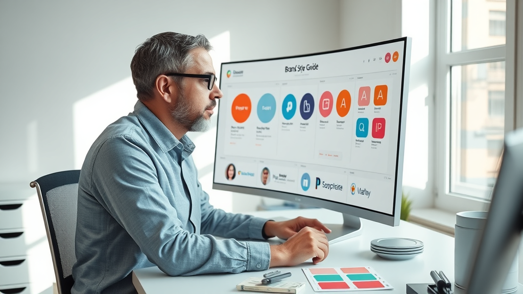 designer ensuring brand style guide consistency in branding strategies