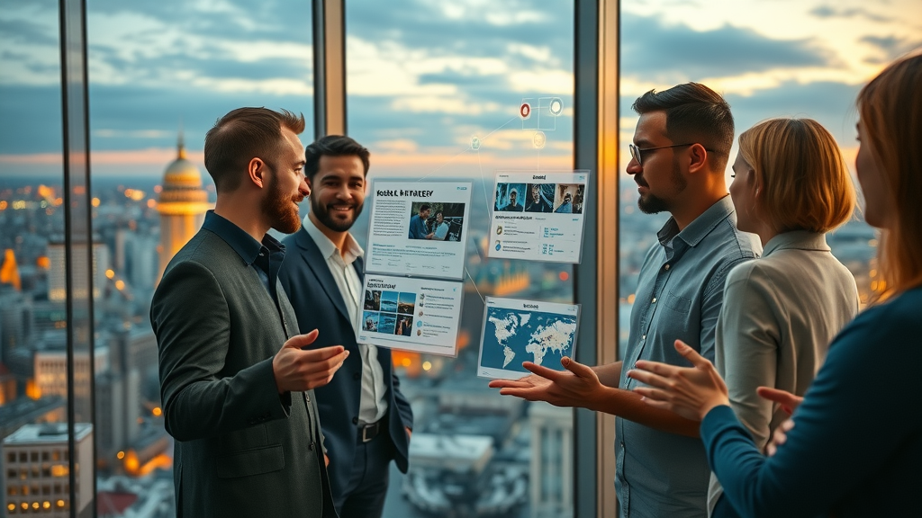 Multi-channel marketing team connecting paid ads, SEO, and social strategies for holistic marketing ROI