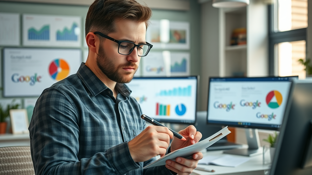 creative marketer running google ads campaign for local business