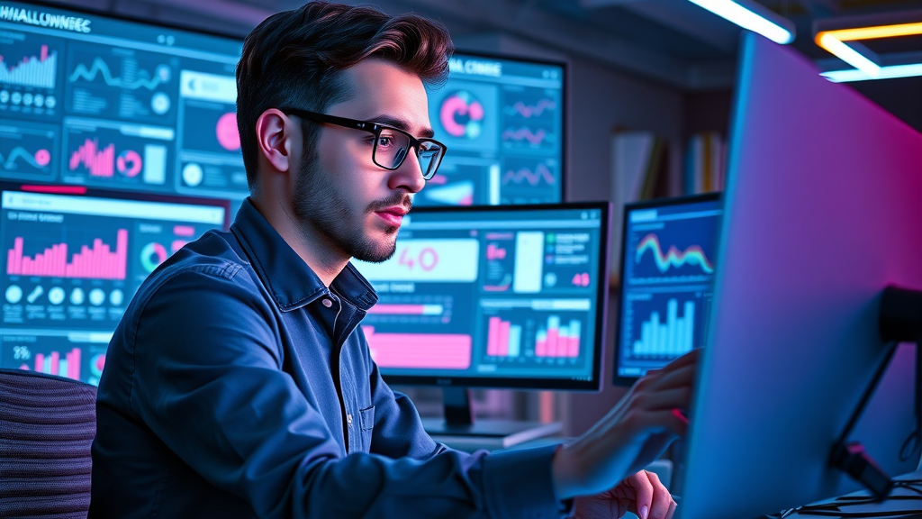 marketer managing branded social media campaigns in digital workspace
