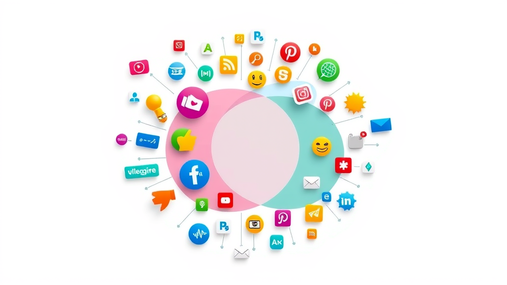colorful venn diagram of social media, email marketing, search engine and other digital marketing channels