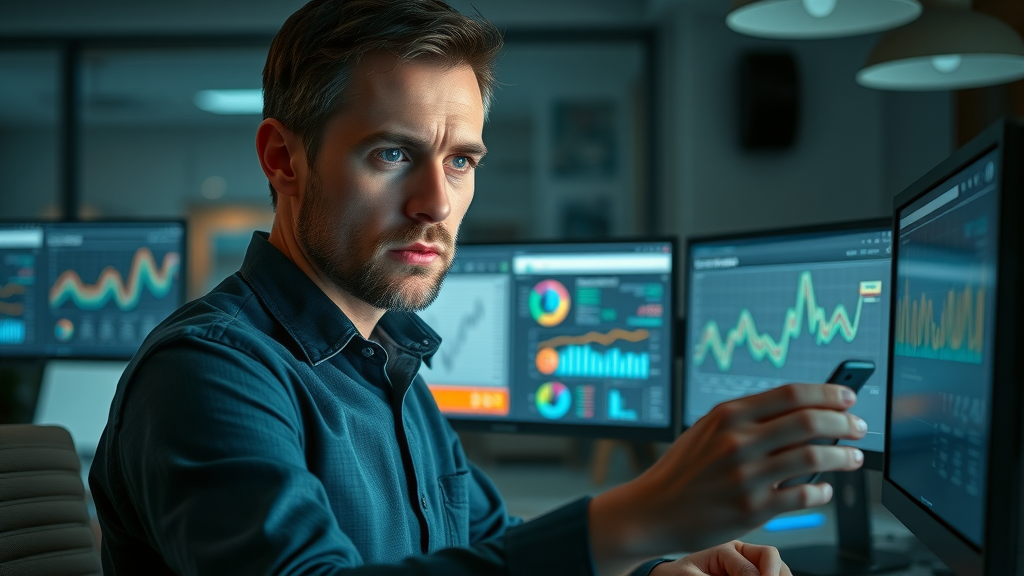 marketer analyzing SEO data using Semrush content marketing tool