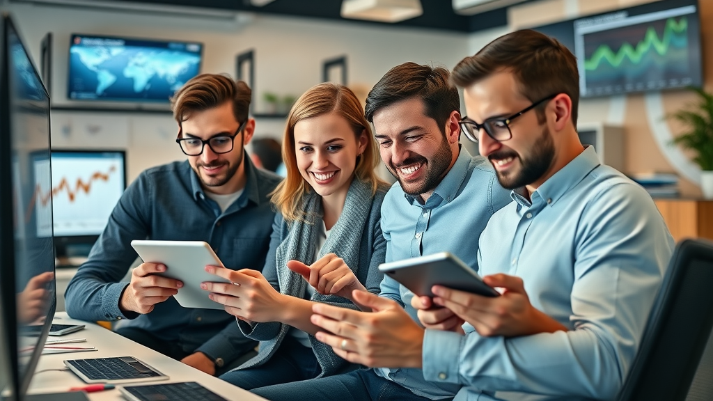 digital marketing team analyzing customer acquisition campaigns