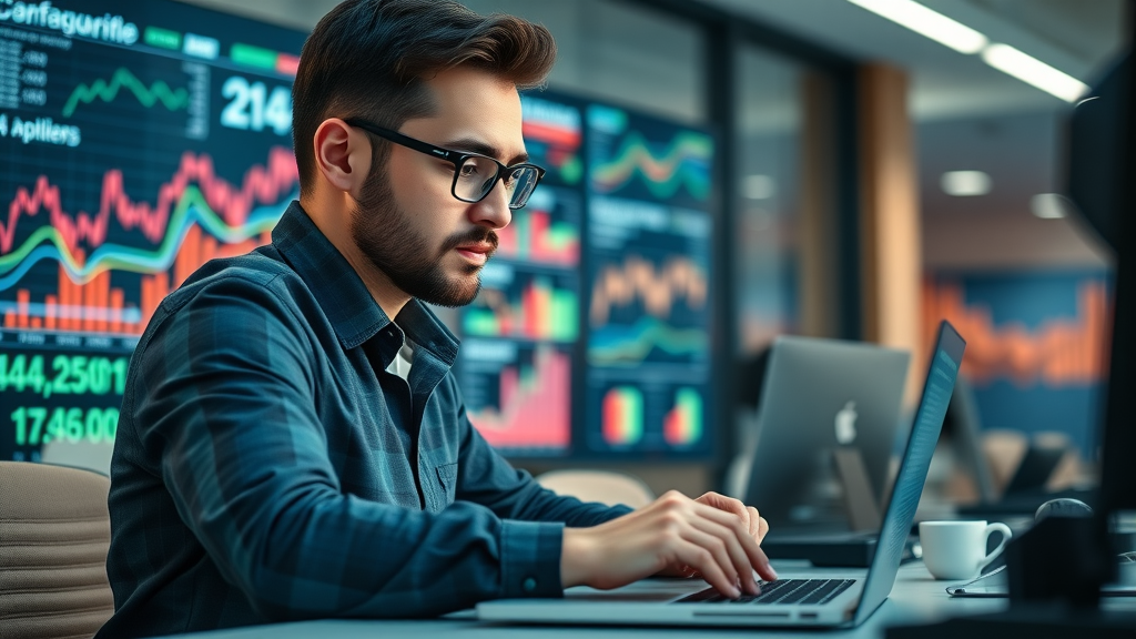 local SEO strategies digital marketer analyzing SEO charts on laptop