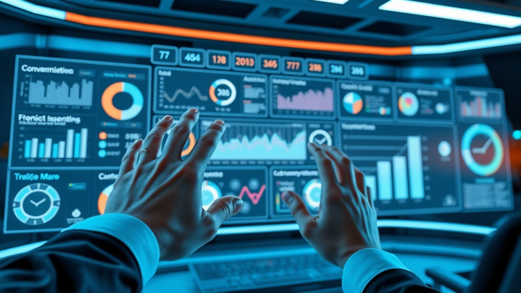 PPC advertising for services analytics dashboard conversion metrics A/B test interface