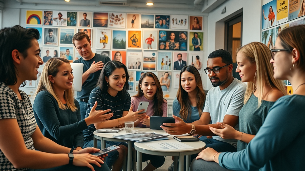 diverse group brainstorming influencer marketing content ideas