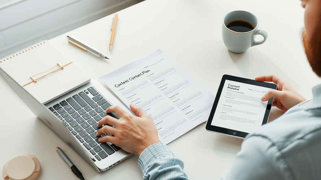 content plan template marketing techniques marketer creating arranging digital documents organized workspace clear instructional