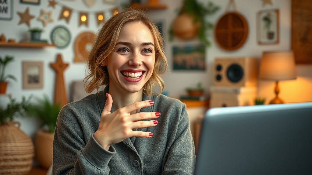 authentic influencer sharing personal brand story on live video