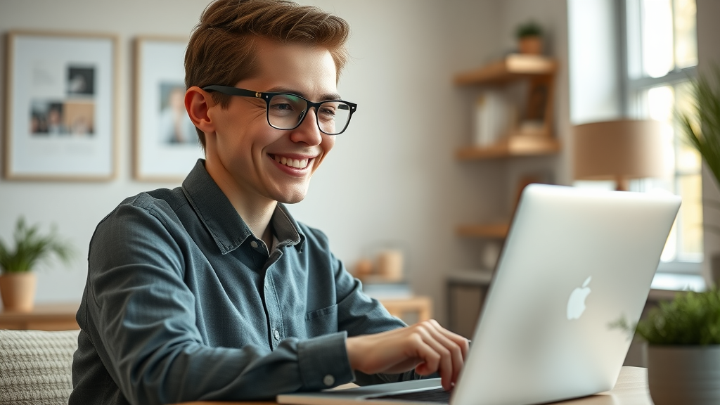 professional using laptop, setting up google business profile for optimization