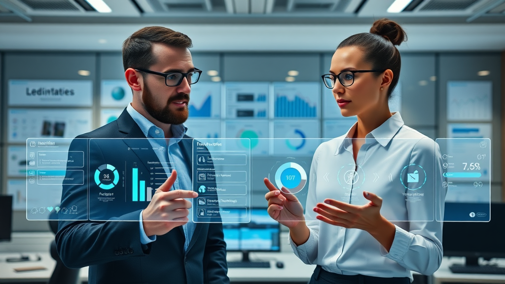Comparison of different lead generation software interfaces with professionals discussing features in a modern office setting. {generation tool}, {lead capture}, {marketing software}